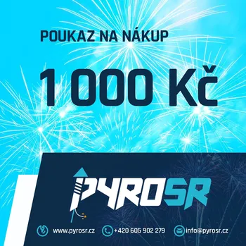 Zábavní pyrotechnika Dárkový poukaz na pyrotechniku – Sleva 1000 Kč na ohňostroje