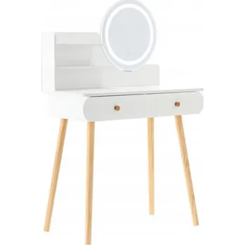 Toaletní stolek 2energy Toaletní stolek s LED zrcadlem, bílý | 80 x 40 x 120 cm