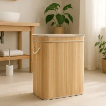 Koš na prádlo NUXIO Bambusový koš na prádlo, dvoukomorový ARVI, 100 l