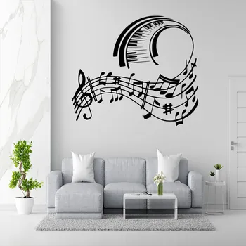 Samolepící dekorace Živá Zeď Samolepka na zeď Skladba pro klavír Barva: černá, Velikost: 60 x 52 cm