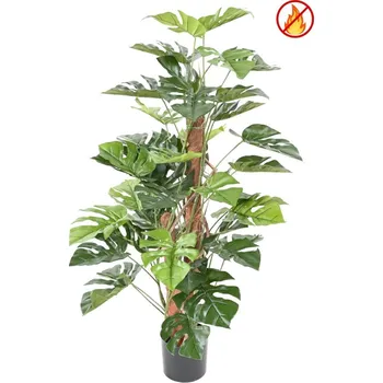 umělá květina Luxusní umělá rostlina Philodendron na kokosové tyči nehořlavý, 100cm