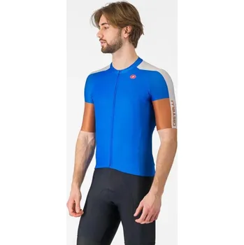 cyklistický dres Dres Castelli Entrata 6 pánské krátký azzurro italia-silver gray