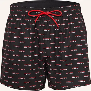 Pánské oblečení Hugo Pánské Koupací Šortky Dody, černá / tmavě červená /...