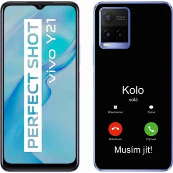 Pouzdro na mobilní telefon Gelový kryt mmCase na Vivo Y21/Y21s/Y33s - kolo volá černé pozadí