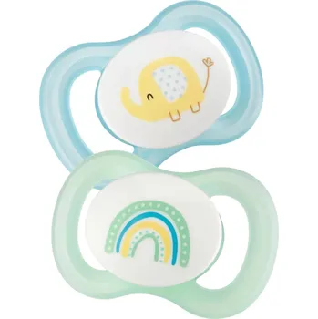 Babylove dudlík novorozenec silikon velikost 0 slon duha 2ks s krabičkou