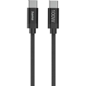 Datový kabel Hama USB-C 2.0 kabel Fabric, 1,5 m, 100 W, opletený