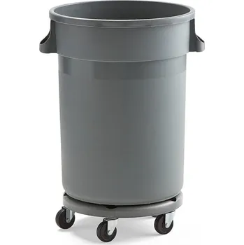 Odpadkový koš Plastová nádoba DOUGLAS, s podvozkem, 120 l, šedá