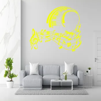 Samolepící dekorace Živá Zeď Samolepka na zeď Skladba pro klavír Barva: žlutá, Velikost: 60 x 52 cm