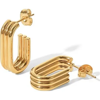 Náušnice Náušnice trojité oválné zlaté