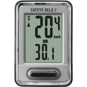 Tachometr Cyklopočítač CATEYE Velo 7 (VL520) drátový černá/stříbrná