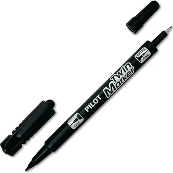 Permanentní popisovač Pilot Begreen Twin marker - dvouhrotý, černý
