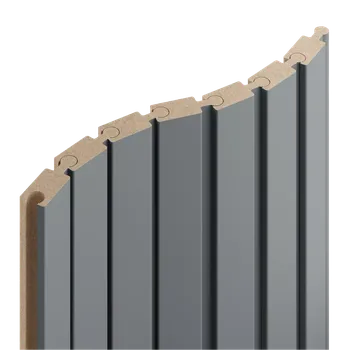 Obklad Lamele 3D VZOREK - Lamely Puzzle, GRAFIT (ANTRACIT), obložení zakřivených a oblých stěn, 46 x 18 x 200 mm