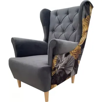 Křeslo Křeslo ušák Selene K - šedá/vzor - SLEVA 3% s kodem radost25