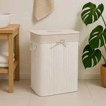 Koš na prádlo NUXIO Bambusový koš na prádlo ZORA, 72 l