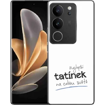 Pouzdro na mobilní telefon Gelový kryt mmCase na Vivo V29 5G - nejlepší tatínek 4 bílé pozadí