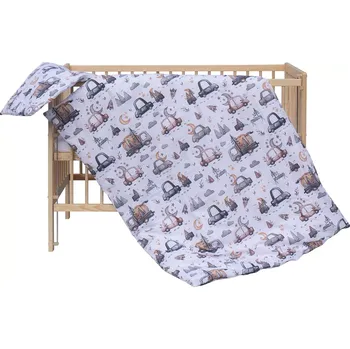 Povlečení SCARLETT povlečení do postýlky 2dílné Autíčka šedá 135 x 100 cm