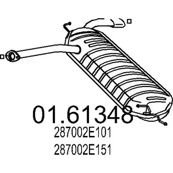 Výfukový systém MTS Zadní tlumič výfuku MTS 01.61348