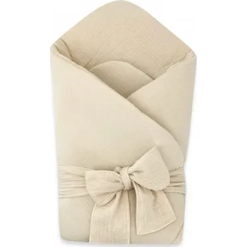 Zavinovačka Elegantní mušelínová zavinovačka s vázáním Nature, 75x75 cm, béžová