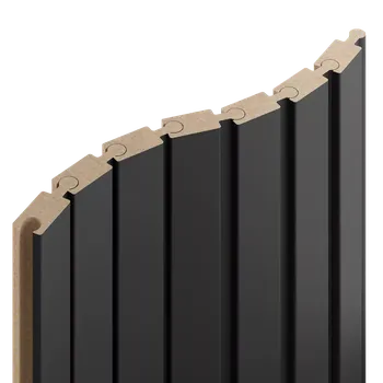 Obklad Lamele 3D VZOREK - Lamely Puzzle, ČERNÁ MATNÁ, obložení zakřivených a oblých stěn, 46 x 18 x 200 mm