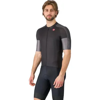 cyklistický dres Dres Castelli Entrata 6 pánské krátký light black-dark gray-smok
