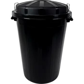 Odpadkový koš Denox nádoba na odpad s víkem INDUSTRIAL, 95 L, bezpečnostní uzavírání, černý, pevný plast