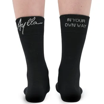 Pánské ponožky Vysoké bavlněné ponožky Aylla – černé Velikosti ponožek: 35-38