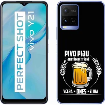 Pouzdro na mobilní telefon Gelový kryt mmCase na Vivo Y21/Y21s/Y33s - pivní motiv černé pozadí