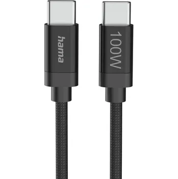 Datový kabel Hama USB-C 2.0 kabel Fabric, 3 m, 100 W, opletený