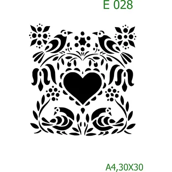 Šablona E 028 - 30 x 30 cm , Nelepící folie