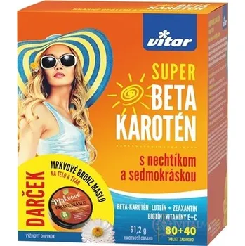 VITAR SUPER BETA KAROTEN tbl s měsíčkem a sedmikráskou 80+40 (120 ks) : BIO Mrkvové brponz máslo,