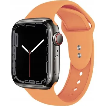 Řemínek na hodinky Řemínek Crong pro Apple Watch 42/44/45/49 mm silikonový oranžový