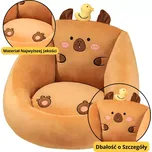 Dětské plyšové křeslo kapybara s kačenkou hnědé 50x45 cm