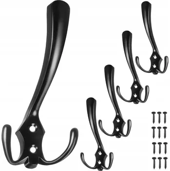 Věšák Nástěnné věšáky Ruhhy 16874 černé 70x30x138 mm 5 ks