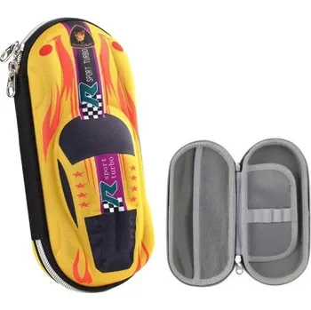 Penál 3D penál ve tvaru závodního auta EVA PU plastové pouzdro na tužky Roztomilé školní pouzdro na pero pro chlapce Karikatura 22x10x5 cm žlutá