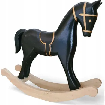 Obraz Dřevěný houpací kůň černo-zlatý 26 cm