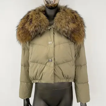 Dámská parka Zimní bunda s přírodní kožešinou Velikost: S, Barva (Varianta): Camel natural