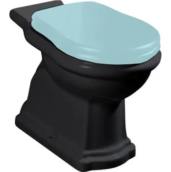 WC sedátko Kerasan RETRO WC kombi mísa 38,5x72cm, spodní odpad, černá mat