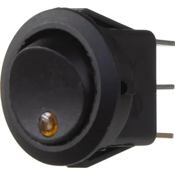vypínač Spínač kolébkový kulatý 20A oranžová LED - 47034A