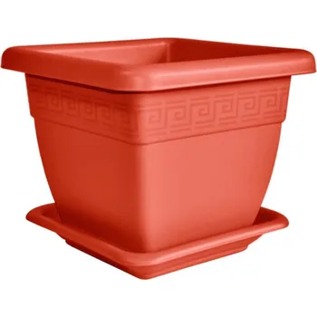 Květináč AbLine Plastový květináč hranatý 37x37x32 cm Quadro, terakota