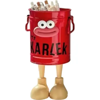 Penál Držák na pero 9x8 cm s kreslenými motivy Jednoduchý organizér na stůl Úložný box na psací potřeby pro domácí studium i kancelář červená