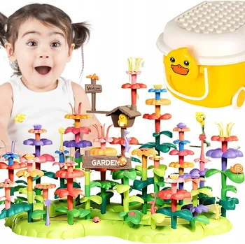 ostatní stavebnice VELKÉ STAVEBNÍ STAVEBNICE KVĚTINY ZAHRADNÍ KVĚTINOVÝ ZÁHON SADA KUFŘÍK VOZÍK PRO DĚTI