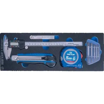 Sada nářadí SADA NÁŘADÍ 5 ks. NŮŽ + POSUVNÉ MĚŘÍTKO + ŠROUBOVÁKY + METR + MĚRKA SPÁR