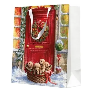 Dárková taška Dárková Taška taška "Štěňátka v košíku", Paw, 20 x 25 x 10 cm