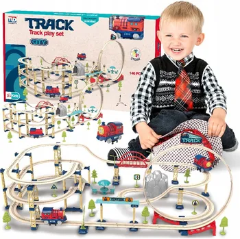Vláček a vláčkodráha Elektrická vláčkodráha pro děti, 146 dílů, železniční trať, vláček