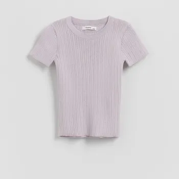 Dívčí svetr Reserved - Svetr s krátkým rukávem s viskózou - levandulová - 263DB-04X - 263DB-04X-152