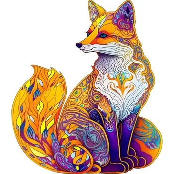 ostatní stavebnice Dřevěné puzzle Liška 20,5 x 25,6 cm 160–200 dílků Nepravidelné tvary Zvířecí motiv Antistresová skládačka Originální dárek pro dospělé i děti