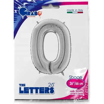 Balónek Fóliový balónek písmeno O stříbrné 66 cm