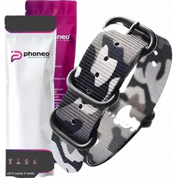 Řemínek na hodinky UNIVERZÁLNÍ ŘEMÍNEK NÁRAMEK K HODINKÁM PHONEO 22MM TELESKOPY MASKÁČOVÝ ŠEDÝ