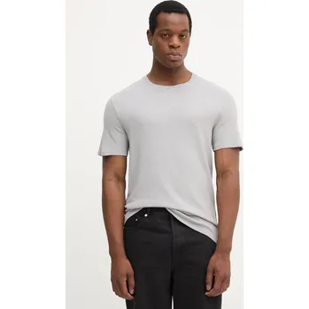 Tričko BOSS Rib T-Shirt pánské, šedá barva, 50509328 09X, vel. L