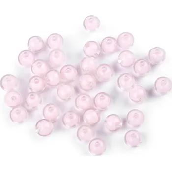 Plastové korálky Ø8 mm s efektem barev uvnitř růžová nejsv. 10 g